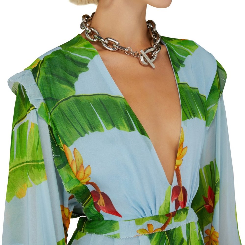 Farm Rio Fresh Bananas Butterfly-Sleeve Maxi Dress View 3